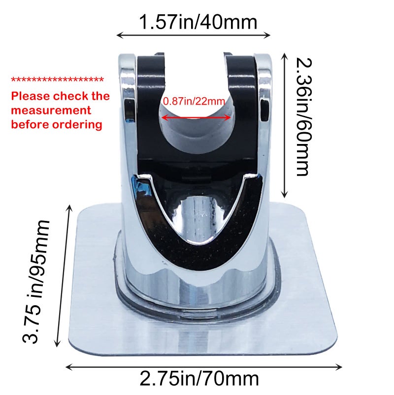 Lofekea Strong Adhesive and Waterproof Shower Head Holder, Adjustable Handheld Shower Holder Wall Mount Shower Bracket (Silver - 1 Pack) - Image 5
